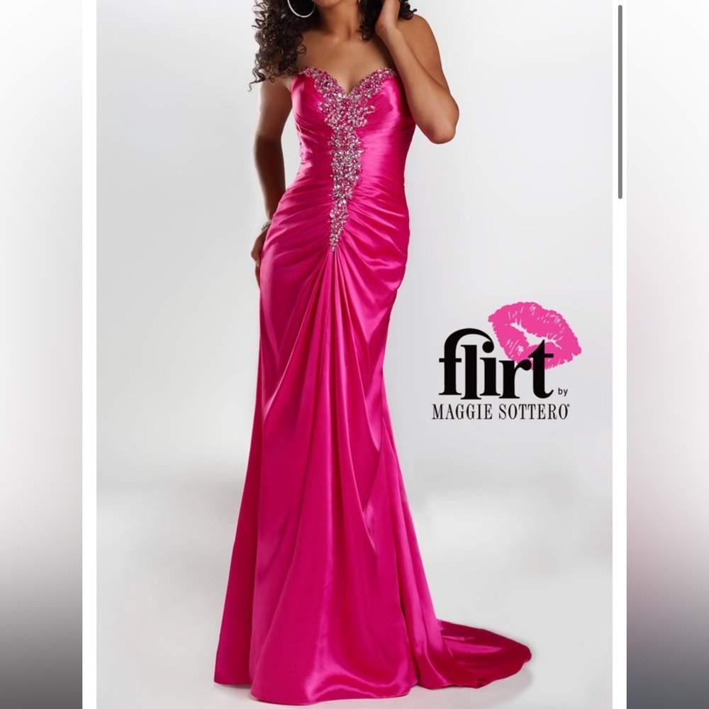 Flirt Prom by Maggie Sottero dress in Pink Royale size 6